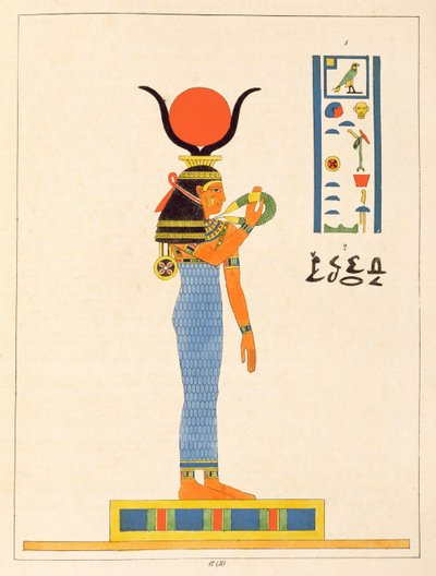 The Goddess Hathor, Illustration from Pantheon Egyptien: Collection des Personnages Mythologiques de l